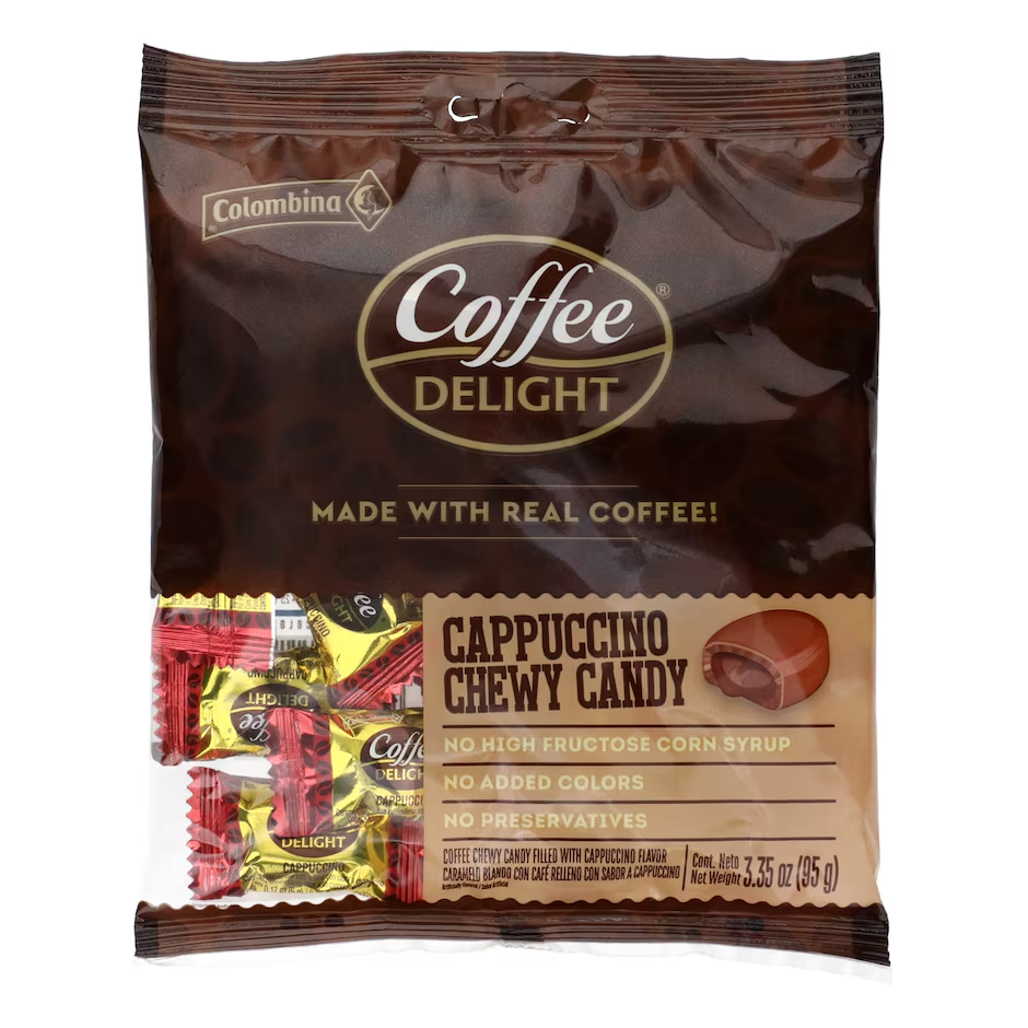 Colombina Coffee Delight Cappuccino Chewy Candy 3.35 oz (95g) – Coffee-Flavored Soft Candy – Imported from Colombia