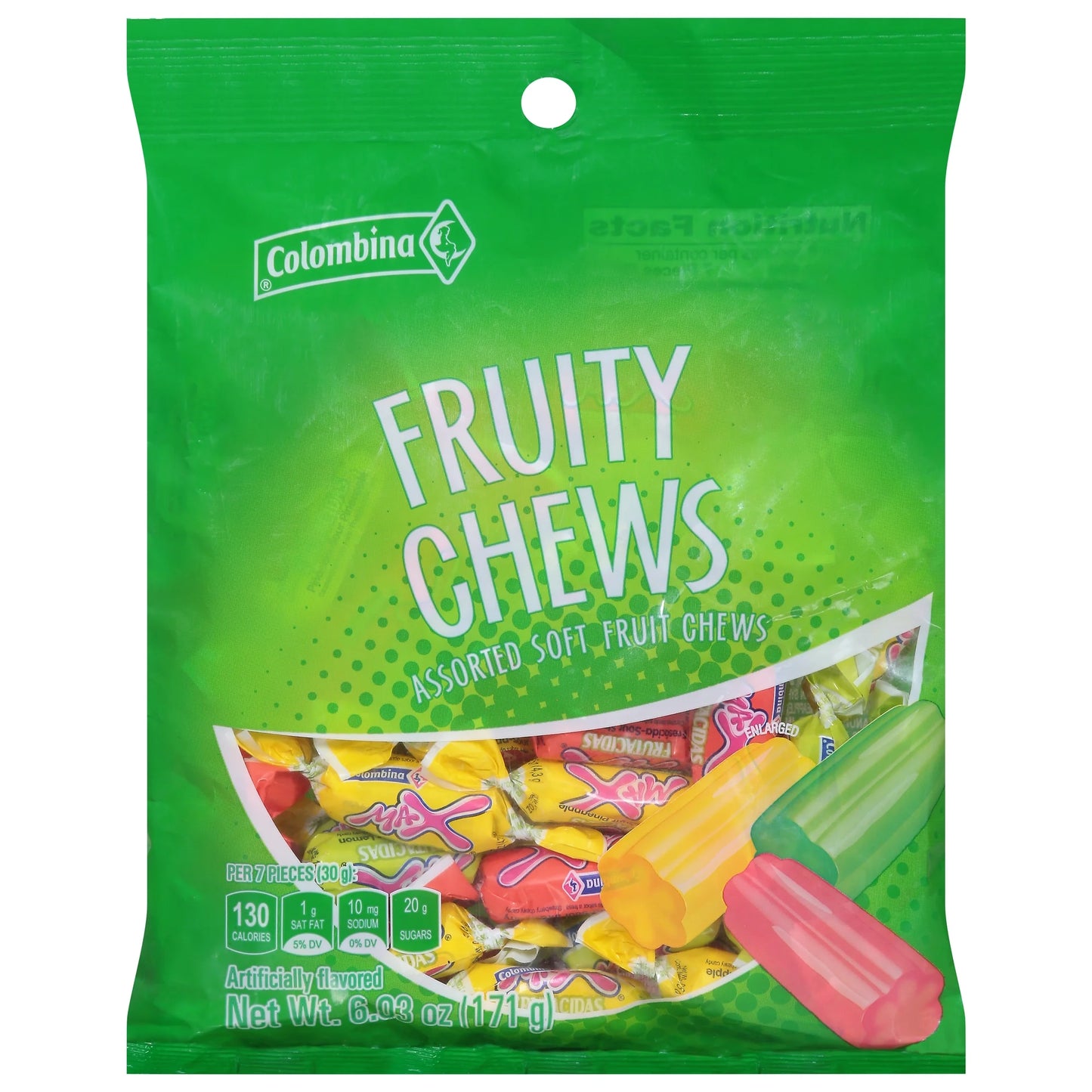 Colombina Max Frut Fruity Chewy Candy 6.03 oz (171g) – Assorted Fruit Flavors with a Mild Sour Taste – Individually Wrapped – Imported from Colombia