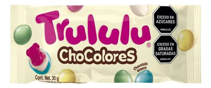 Trululu Chocolores White Chocolate-Coated Gummies – 12 Pack – 360g (12.7 oz) – Imported from Colombia