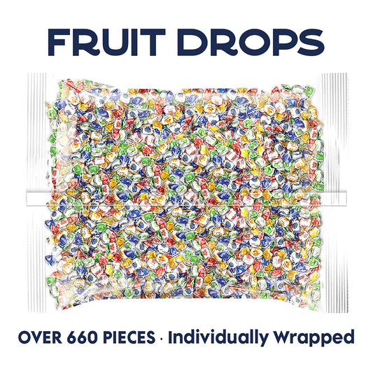 Colombina Delicate Fruit Drops Hard Candy 2.2 lb (1 kg) – 4 Assorted Fruit Flavors – Individually Wrapped – Imported from Colombia