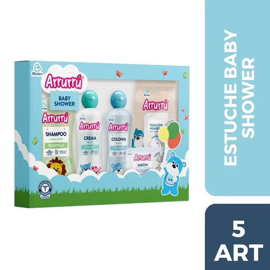 Arrurrú Baby Shower Kit – Blue Edition – 5 Essential Items for Newborn Care – Shampoo, Cologne, Moisturizing Cream, Soap Bar & Wipes – Imported from Colombia - JETa Imports®