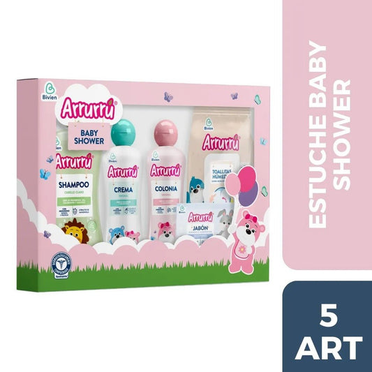 Arrurrú Baby Shower Kit – Pink Edition – 5 Essential Items for Newborn Care – Shampoo, Cologne, Moisturizing Cream, Soap Bar & Wipes – Imported from Colombia - JETa Imports®
