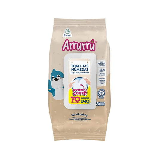 Arrurrú Baby Wipes – Oat & Shea Formula – 70 Count – Hypoallergenic, Alcohol - Free, Soft & Gentle – Imported from Colombia - JETa Imports®