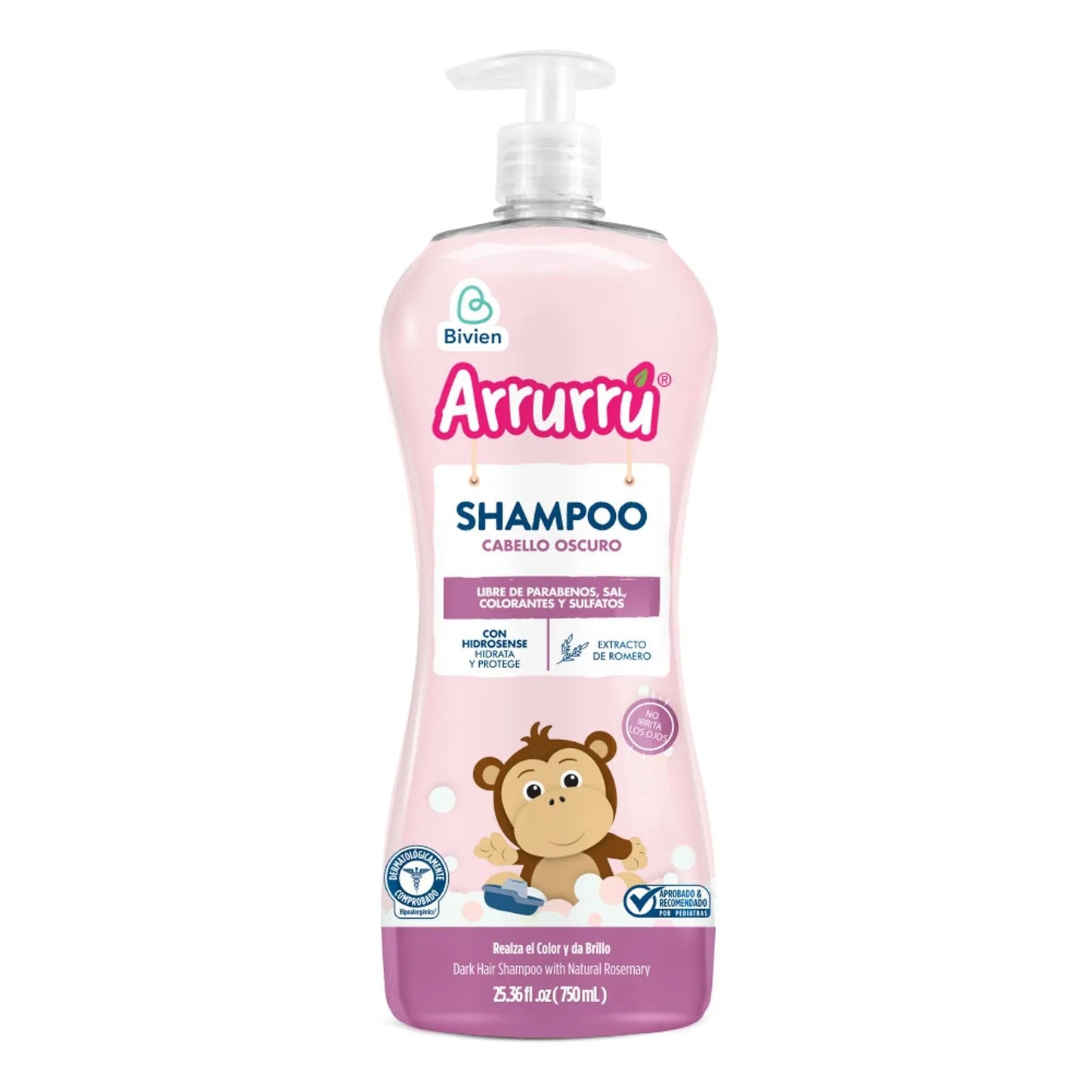 Arrurrú Kids Shampoo for Dark Hair – 750ml (25.36 fl oz) – Nourishing Formula with Natural Extracts – Gentle Daily Care – Imported from Colombia - JETa Imports®