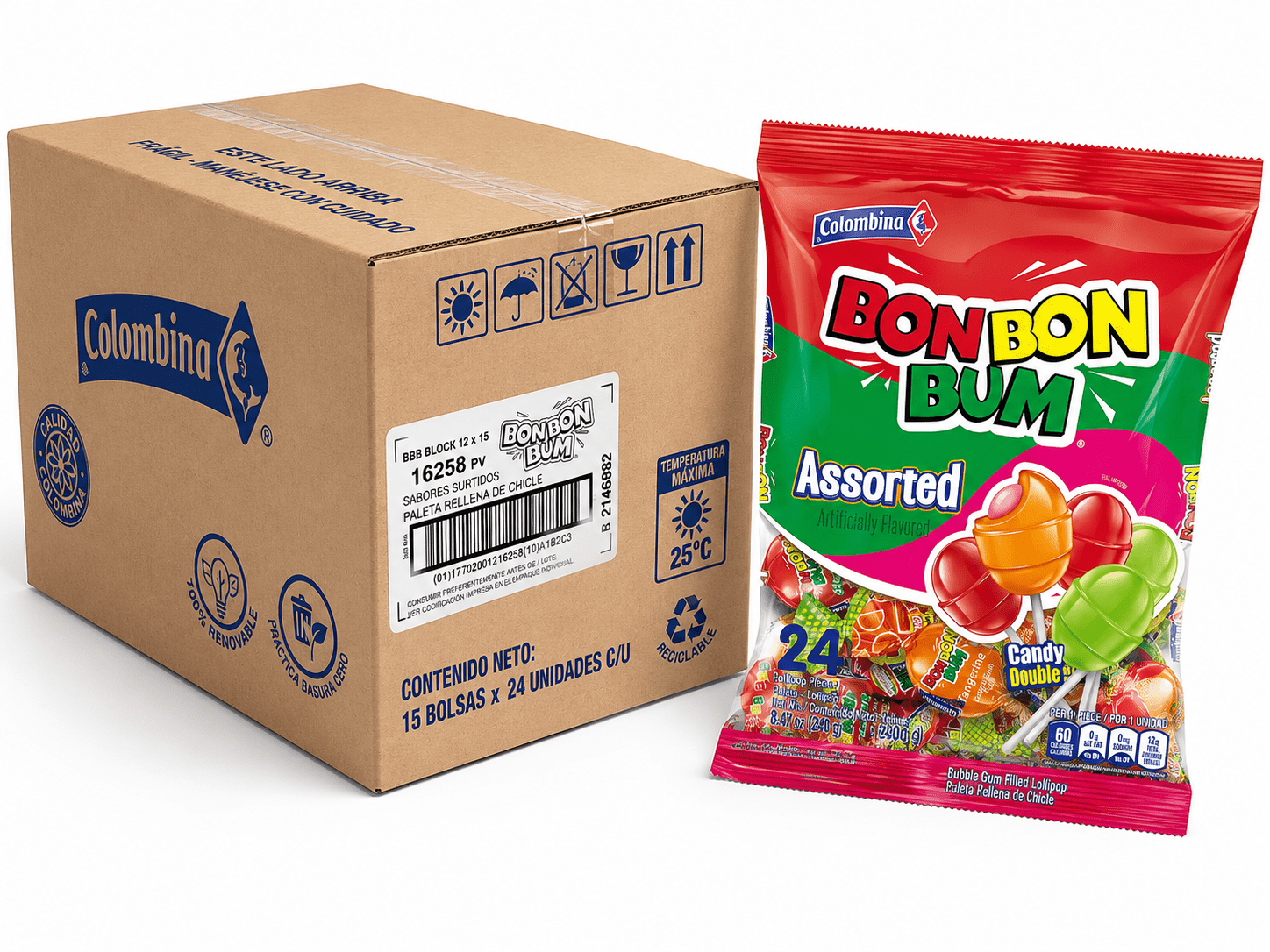 Bon Bon Bum Assorted Flavor Lollipops Master Case 360 Count – JETa