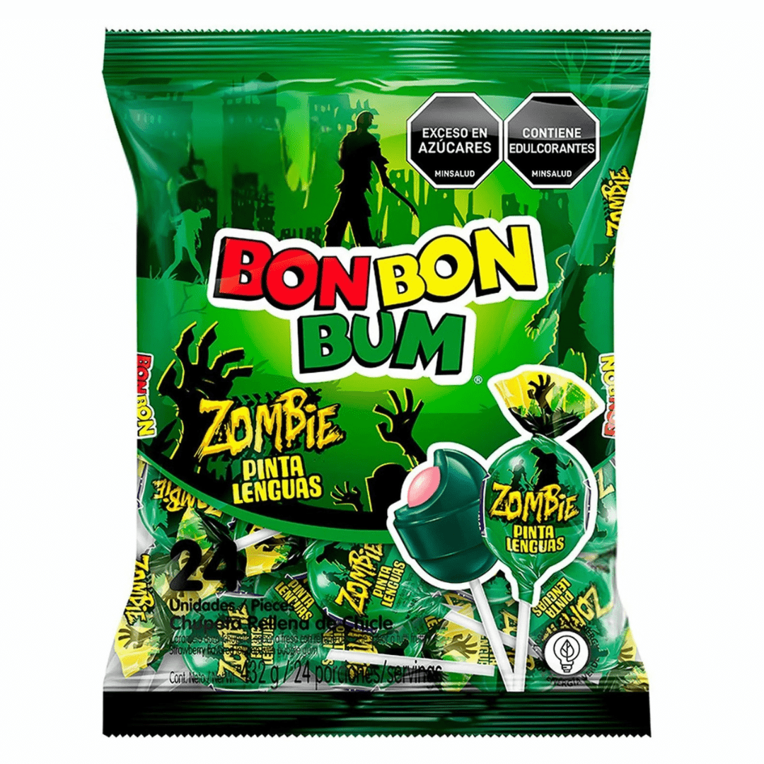 Bon Bon Bum Zombie – 24 Lollipops – 432g (15.23 oz) – Colombian Bon Bon Bum Zombie – 24 Lollipops – 432g (15.23 oz) – Colombian