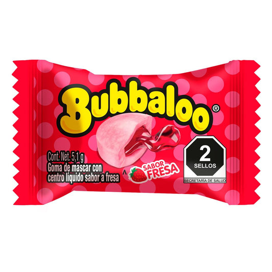 Bubbaloo Adams - 47 Pack - 239.7g (8.46 oz) - Strawberry Bubble Gum with Juicy Filling - JETa Imports®