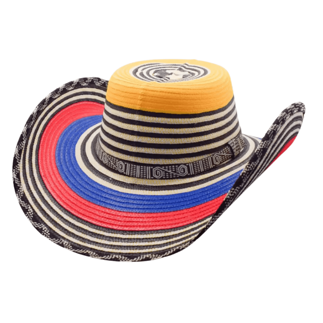 Colombian Vueltiao Hat 100% Caña Flecha (Colorful Weave, 17–21 Laps) Sombrero Colombiano - JETa Imports®