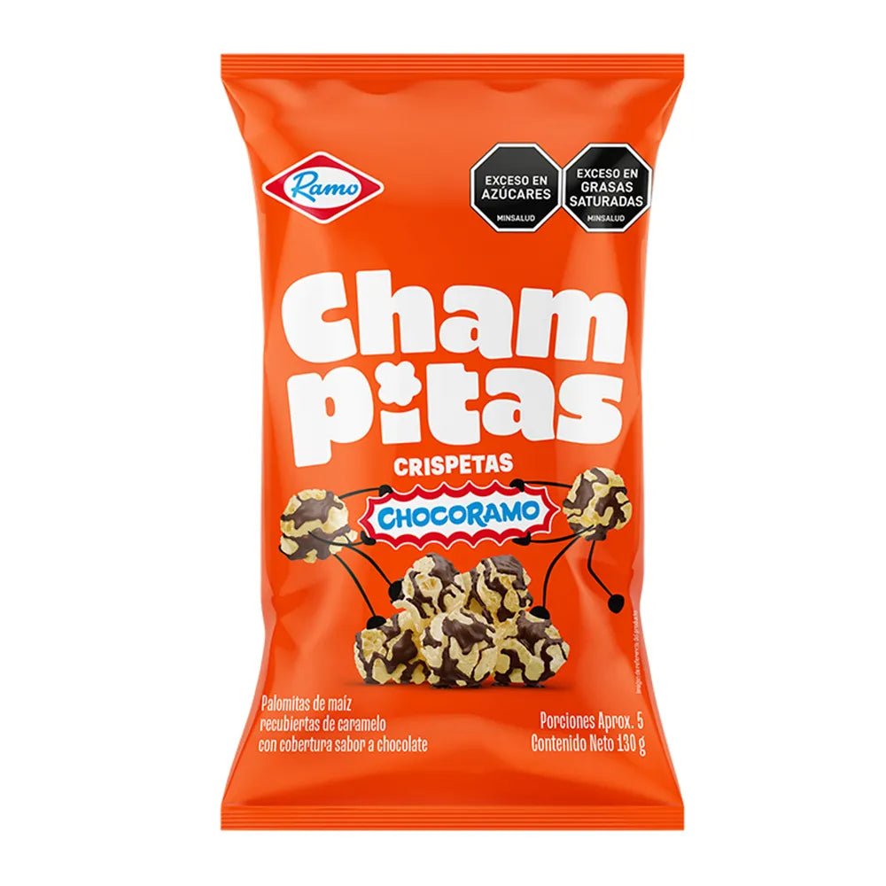 Crispetas RAMO Champitas Chocoramo – 130g (4.59 oz) – Chocolate - Covered Popcorn Snack - JETa Imports®