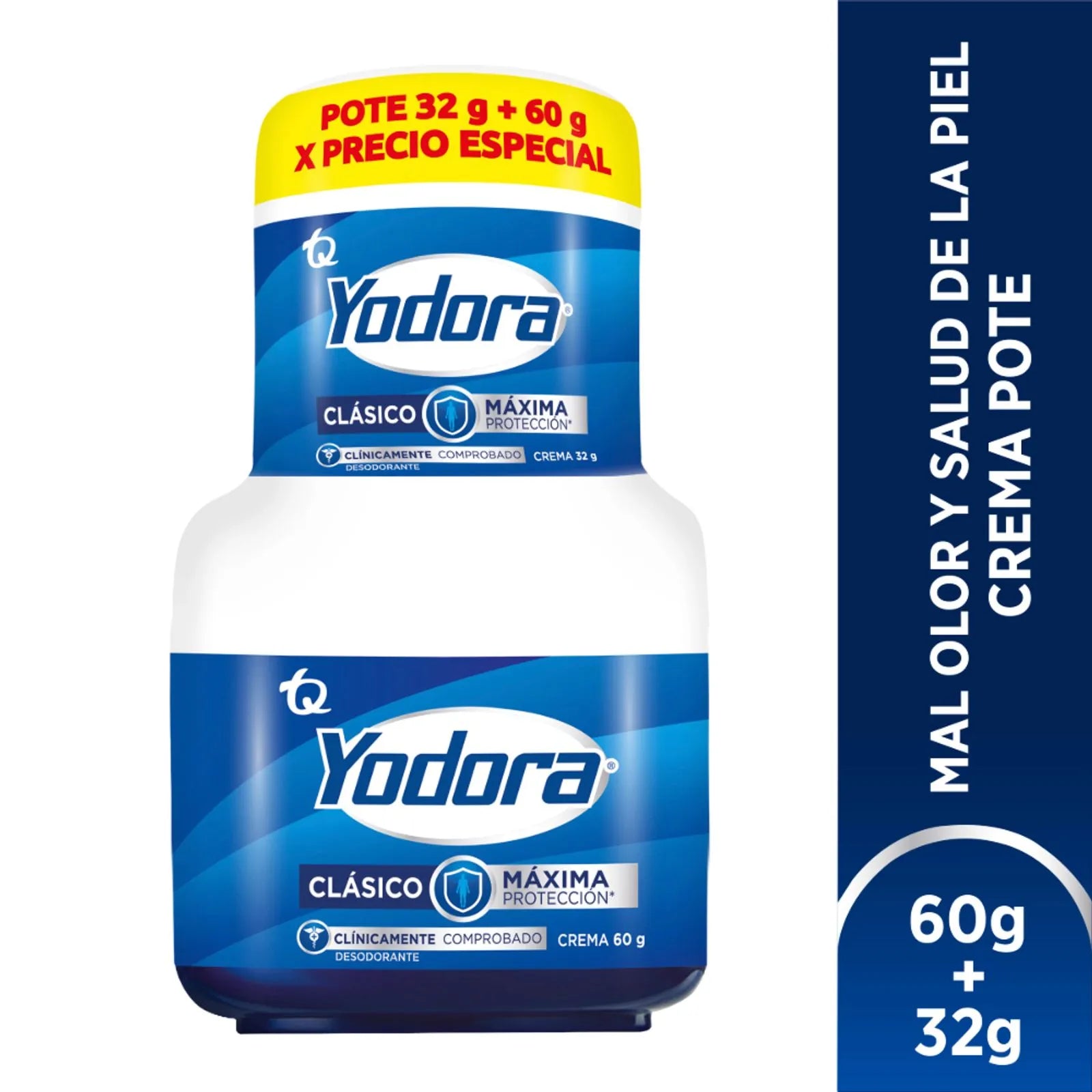 Desodorante Yodora Clásico – Pack with 60g + 32g (Total 92g / 3.24 oz) – Long - Lasting Protection - JETa Imports®
