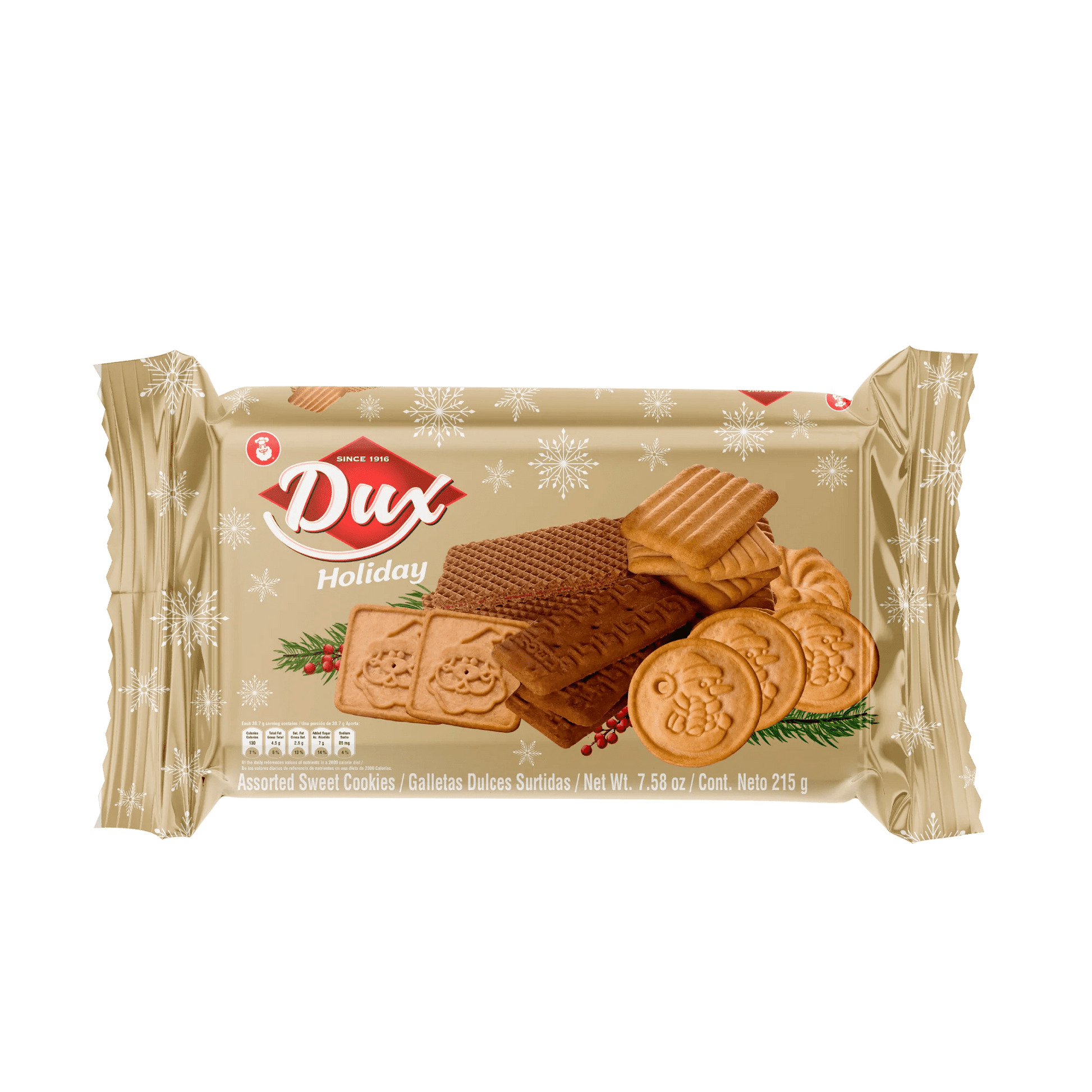 Dux Holiday Christmas Cookies – 215g (7.58 oz) Box – Festive Butter Cookies with Holiday Shapes – Imported from Colombia - JETa Imports®