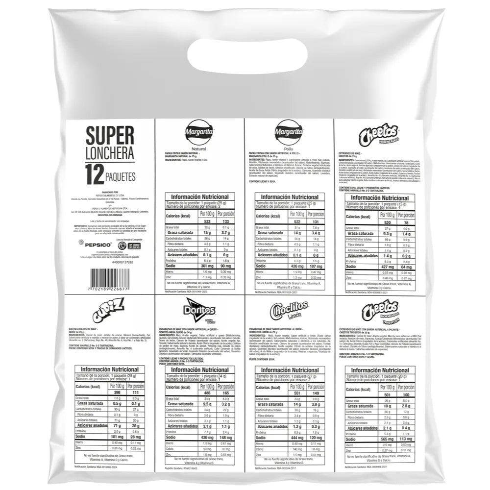 Frito Lay Superlonchera Assorted Snack Pack – 12 Units – 271 g (9.55 oz) – Colombian Variety Snack Pack – Imported from Colombia - JETa Imports®