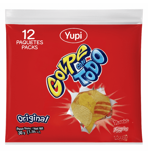 Golpe Con Todo Original Yupi – 12 Pack (30g Each / Total 360g – 12.7 oz) – Crunchy Colombian Snack - JETa Imports®