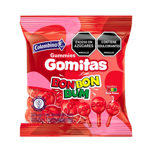 Gomas Bon Bon Bum Fresa – 45g (1.59 oz) – Strawberry - Flavored Chewy Gummies – Imported from Colombia - JETa Imports®