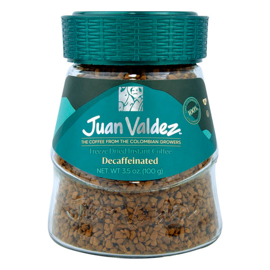 Juan Valdez Freeze - Dried Decaf Coffee – 100g (3.5 oz) – Colombian Decaffeinated Instant Coffee - JETa Imports®