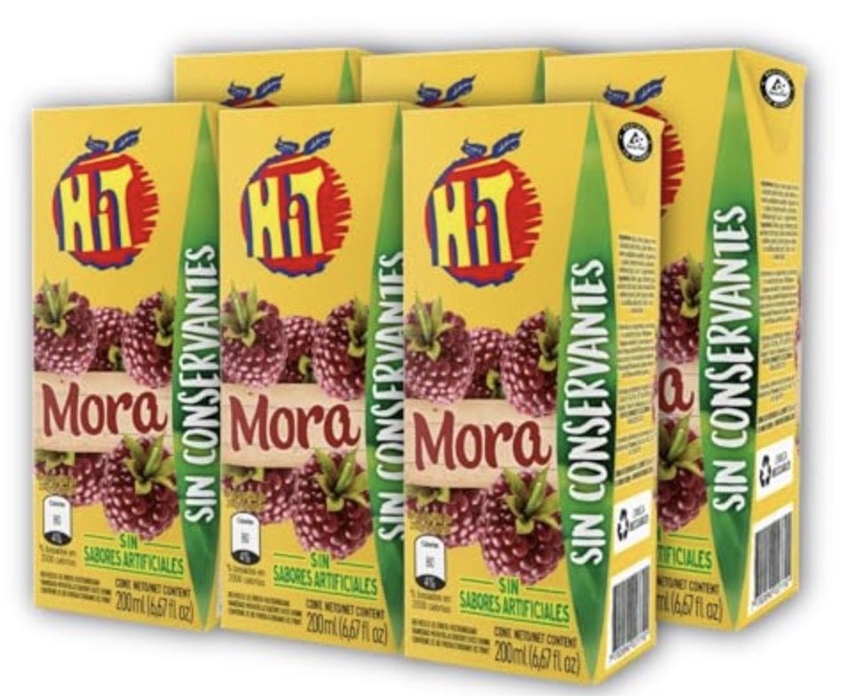 Jugos Hit Mora – 6 Pack (200 ml / 7 oz Each) – Blackberry Juice Drink – Imported from Colombia - JETa Imports®