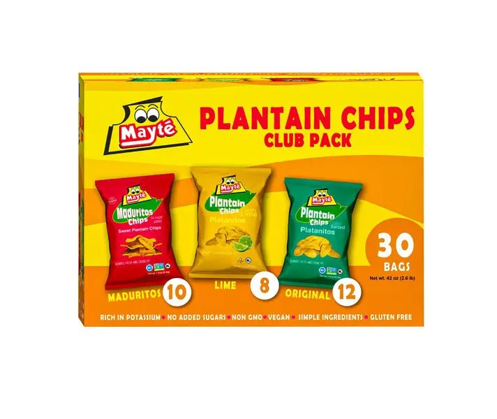 Mayté Plantain Chips Variety Pack 30 Count (1.40 oz Each) – Assorted Flavors Club Pack – Gluten Free Snack Chips - JETa Imports®