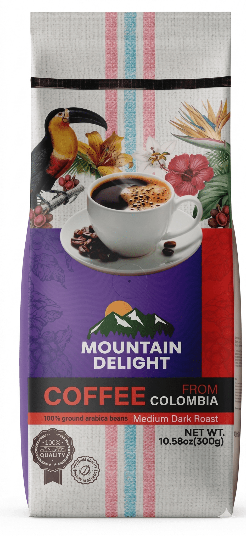 Mountain Delight 100% Colombian Ground Coffee 10.28oz (291g) – Medium Roast Coffee - JETa Imports®