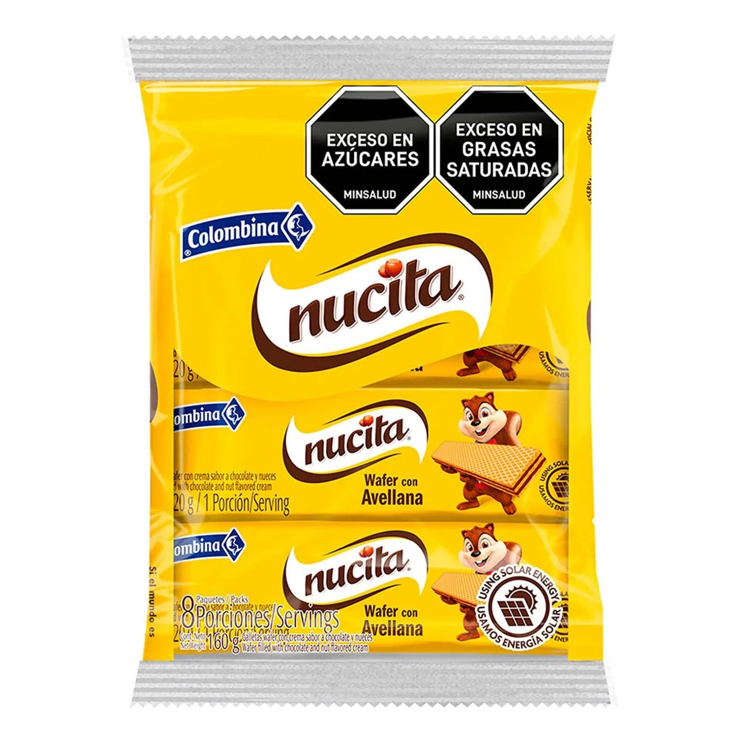 Nucita Wafer Cookies – 8 Pack – 160g (5.64 oz) – Chocolate and Hazelnut Cream - Filled Wafers – Imported from Colombia - JETa Imports®
