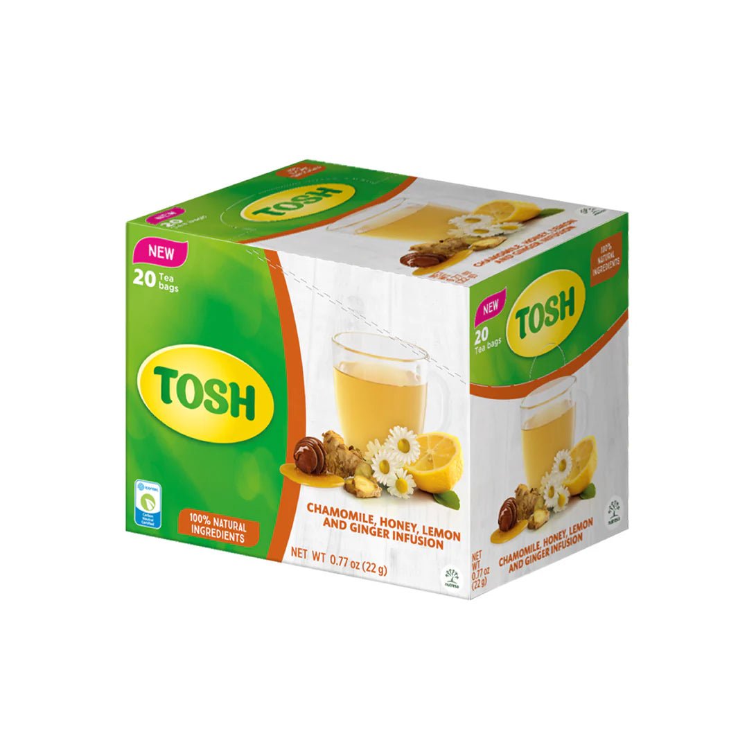 Tosh Chamomile, Honey, Lemon, and Ginger Tea - 20 Tea Bags - 0.77 oz - JETa Imports®