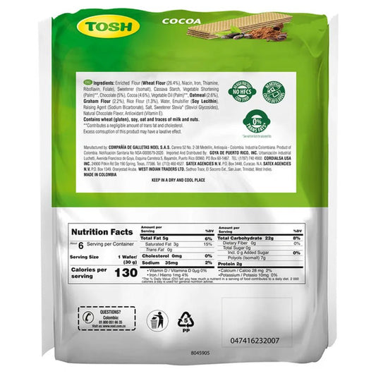 Tosh Multigrain Cocoa Wafer – Sugar Free – Crispy Wafer Cookies – Imported - JETa Imports®