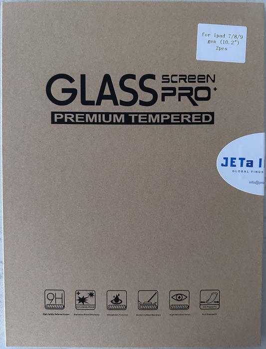 2 - Pack Tempered Glass 9H Screen Protector for iPad 10.2 (9th Generation 2021/8th Generation 2020/7th Generation 2019) - JETa Imports®