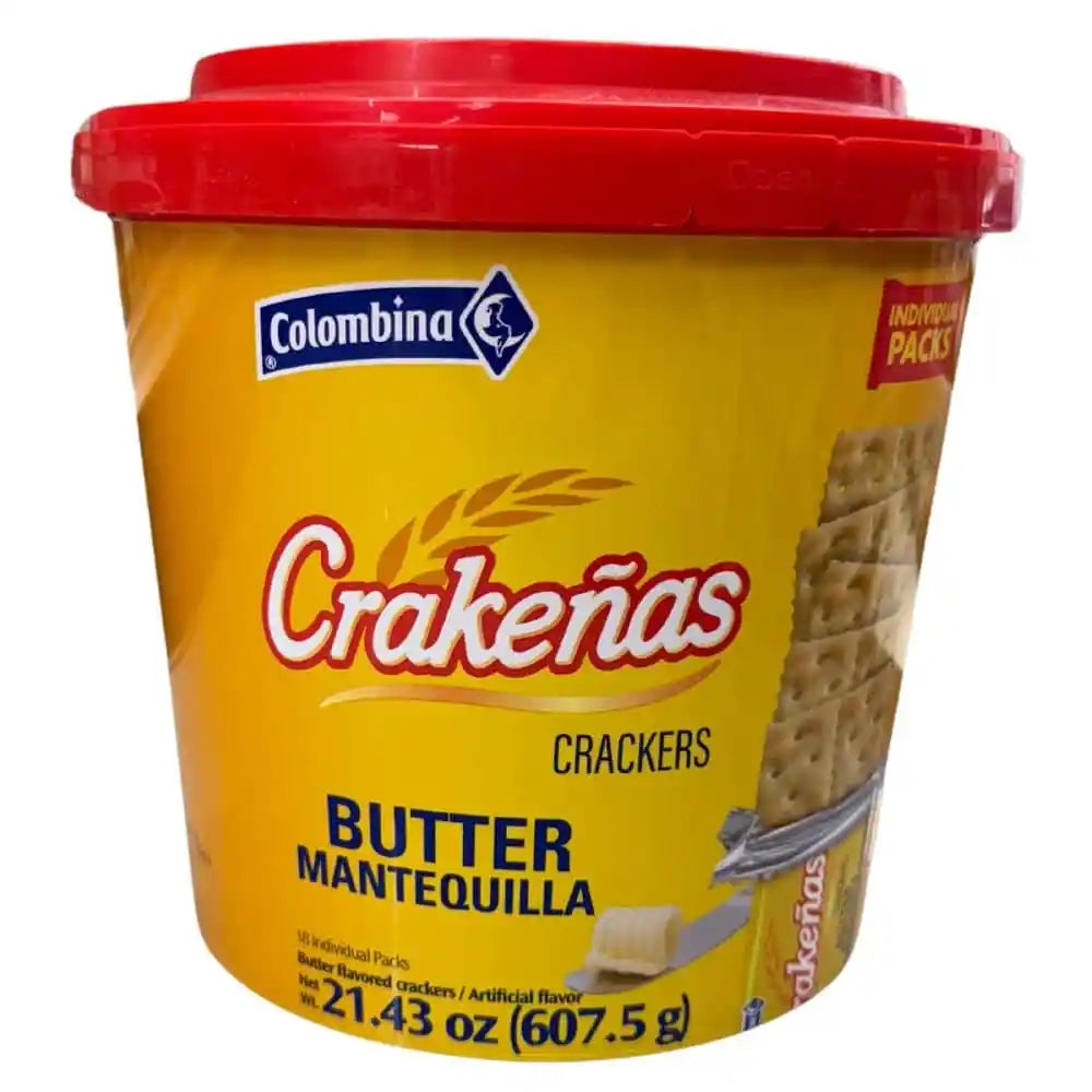 Colombina Crakeñas Premium Butter Crackers Tin 21.43 oz (607g) – Crispy Butter Crackers – Imported from Colombia