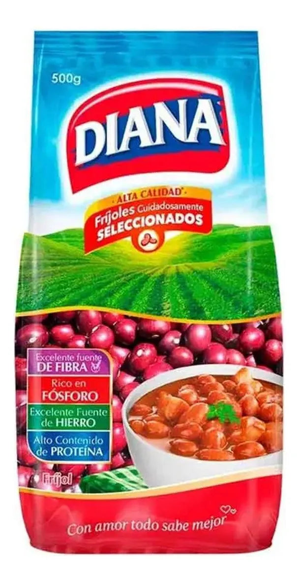 Diana Red Cargamanto Beans – 500g (17.6 oz) – Authentic Colombian Dry Beans – Imported from Colombia