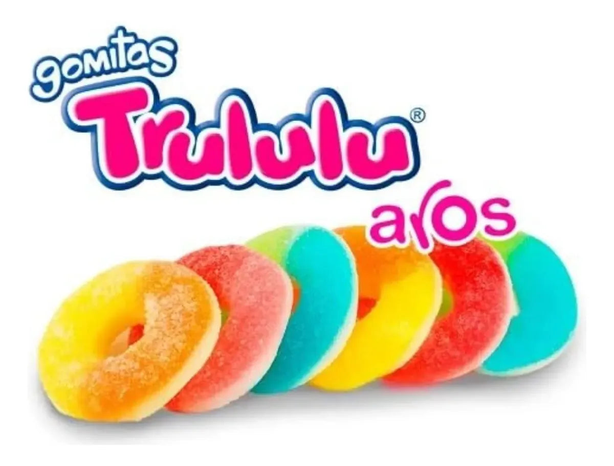 Trululu Aros Gummy Rings Candy, 50 Individually Packaged Pieces, 300g (10.58 oz), Fruity Chewy Gummies, Imported from Colombia
