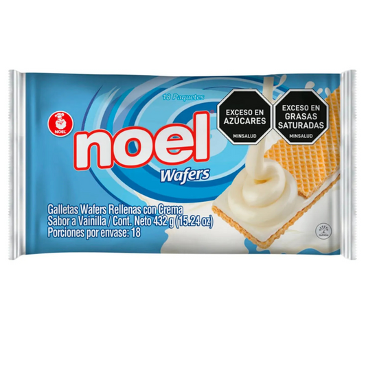 Galletas Vainilla Wafer Noel - 432g - Wafer Cookies with Vanilla Cream Filling