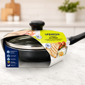 Universal Nonstick Egg Pan with Glass Lid 5.5 Inch – Small Cooking Pot – PFOA Free – Imported from Colombia