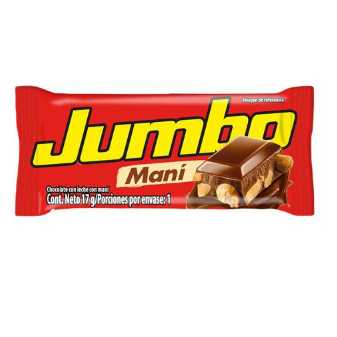 Chocolatina Maní Jumbo Minis - 24 Units / 17g