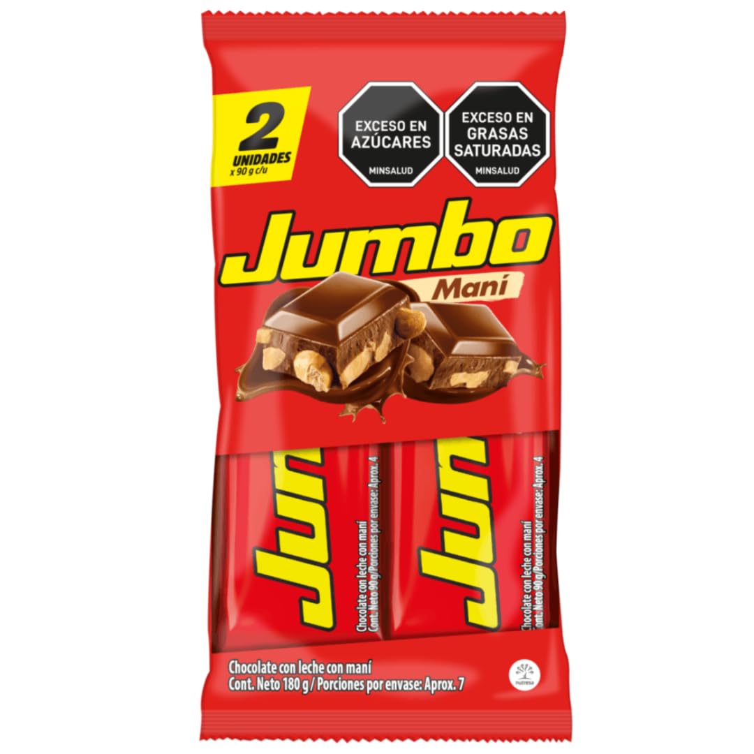 Chocolatina Jumbo Maní x2und x180g (6.35 oz - 1 Pack of 2.)