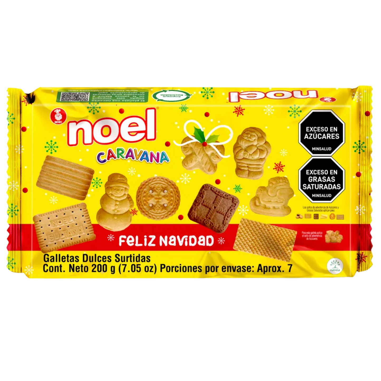 Galletas Dulces Surtidas Navidad Noel Caravana 200 gr - Importadas de Colombia