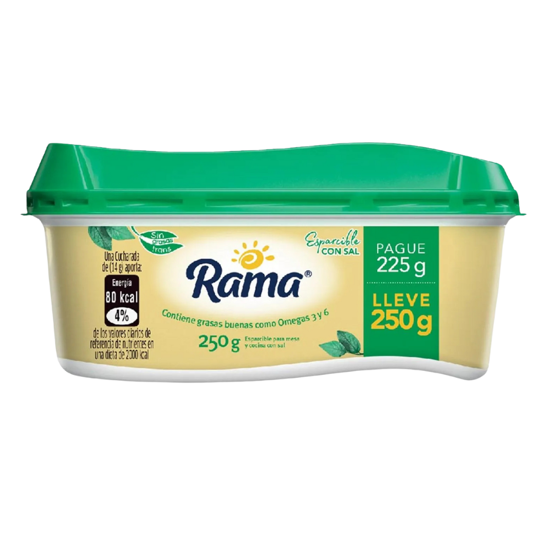 Mantequilla Esparcible Rama con Sal - Pague 225g Lleve 250g - Salted Spreadable Butter