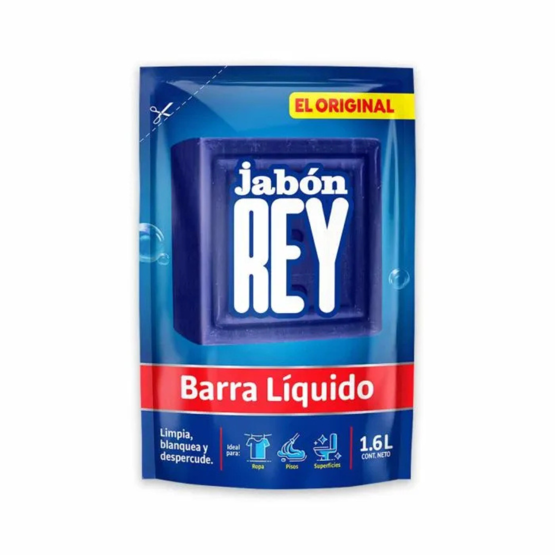 Detergente Jabon Rey Barra Liquido Doypack - 1600ml - Imported from Colombia