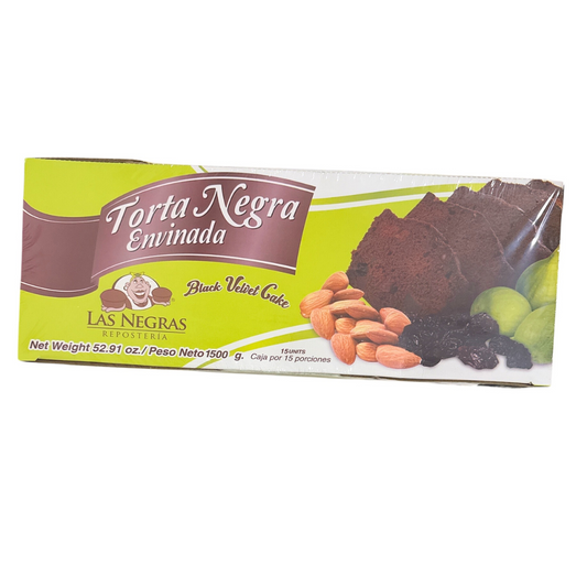 Torta Negra Envinada Las Negras - 15 Pack Individually Wrapped - 52.91 oz - Traditional Colombian Fruit Cake - Premium Black Velvet Cake