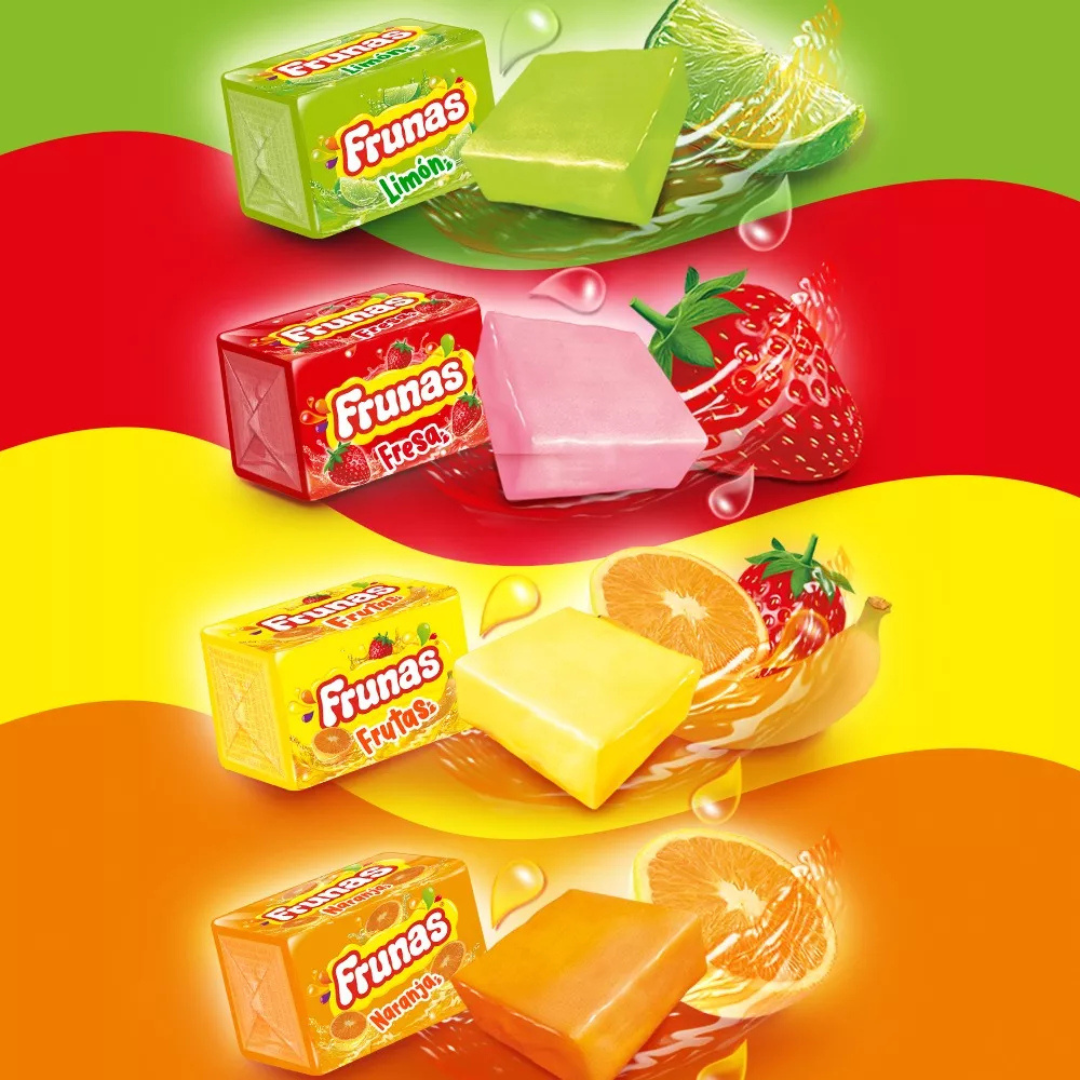 Frunas Original - Caramelo Blando Sabores Surtidos - 12 Pack (6.77oz) - Imported from Colombia