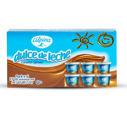 Arequipe Alpina - 6 Pack - 1.7 oz Individual Units - Dulce de Leche