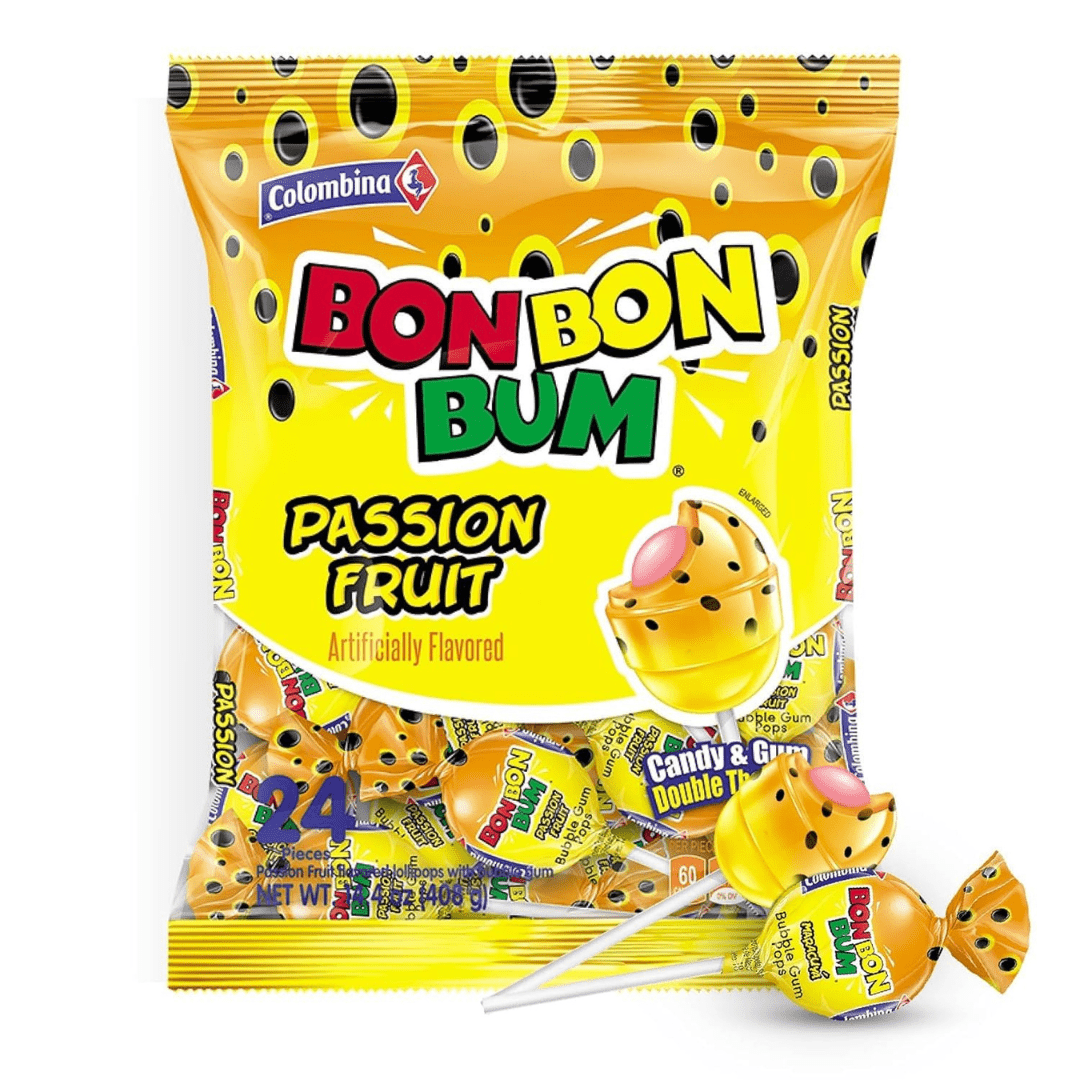 Bon Bon Bum – Fruity Lollipop with Bubble Gum center – Perfect for Parties and Sharing - JETa Imports®