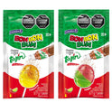 Bon Bon Bum Maracuyá & Sandía con Tajín – 20 Pack (340g / 11.99 oz) – Colombian Lollipops with Bubblegum Center & Spicy Tajín Dip bag - JETa Imports®