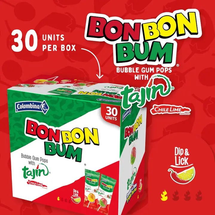 Bon Bon Bum with Tajín – 30 Unit Box – 510g (18 oz) – Colombian