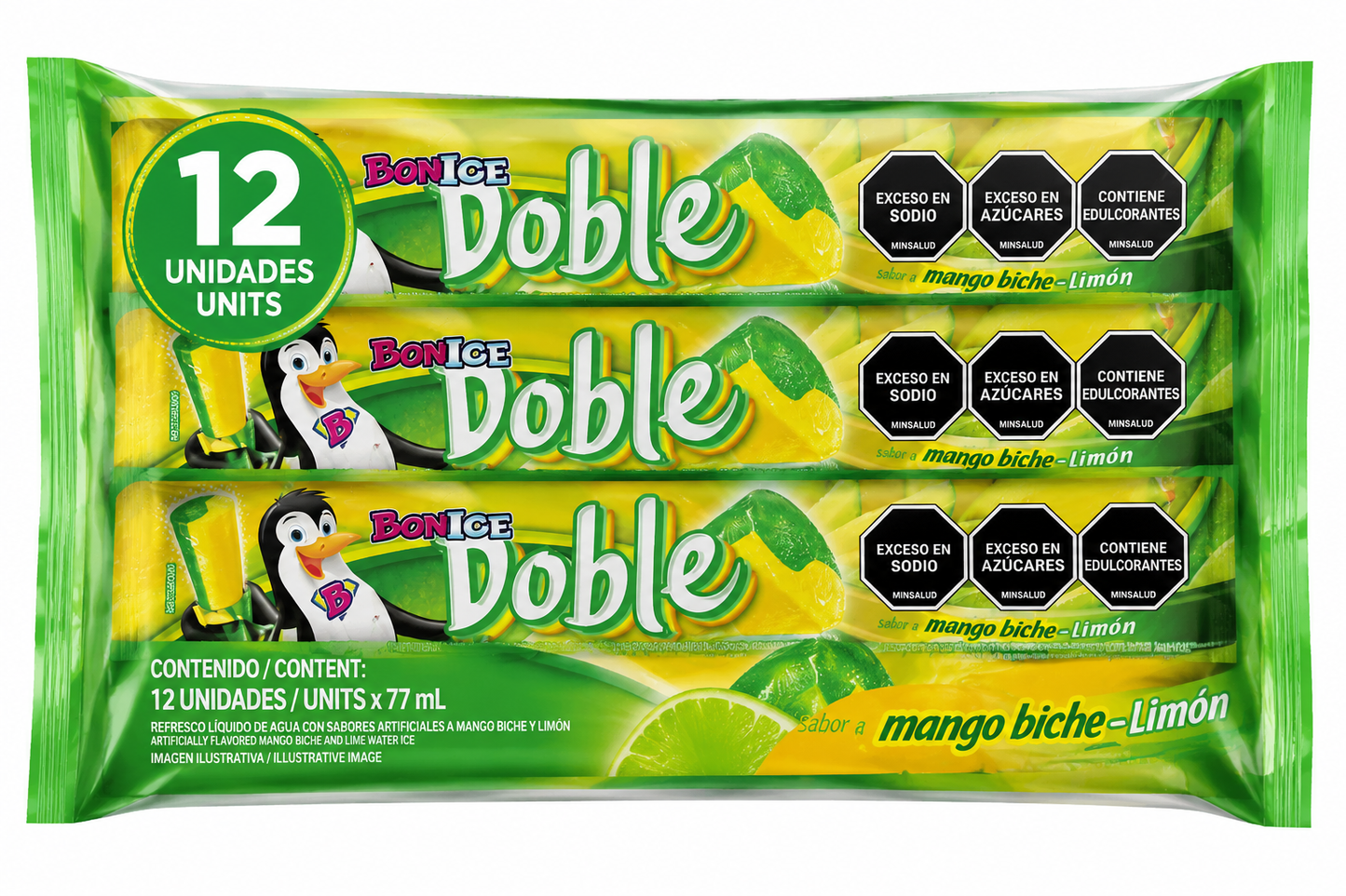 Bon Ice Double Green Mango & Lime Frozen Ice Pops 12 Count – Mango Biche con Limón Frozen Treats – Imported from Colombia - JETa Imports®