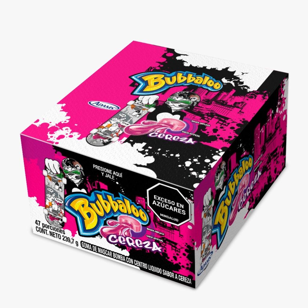 Bubbaloo Adams Cereza - 47 Pack - 239.7g (8.46 oz) - Cherry-Flavored ...