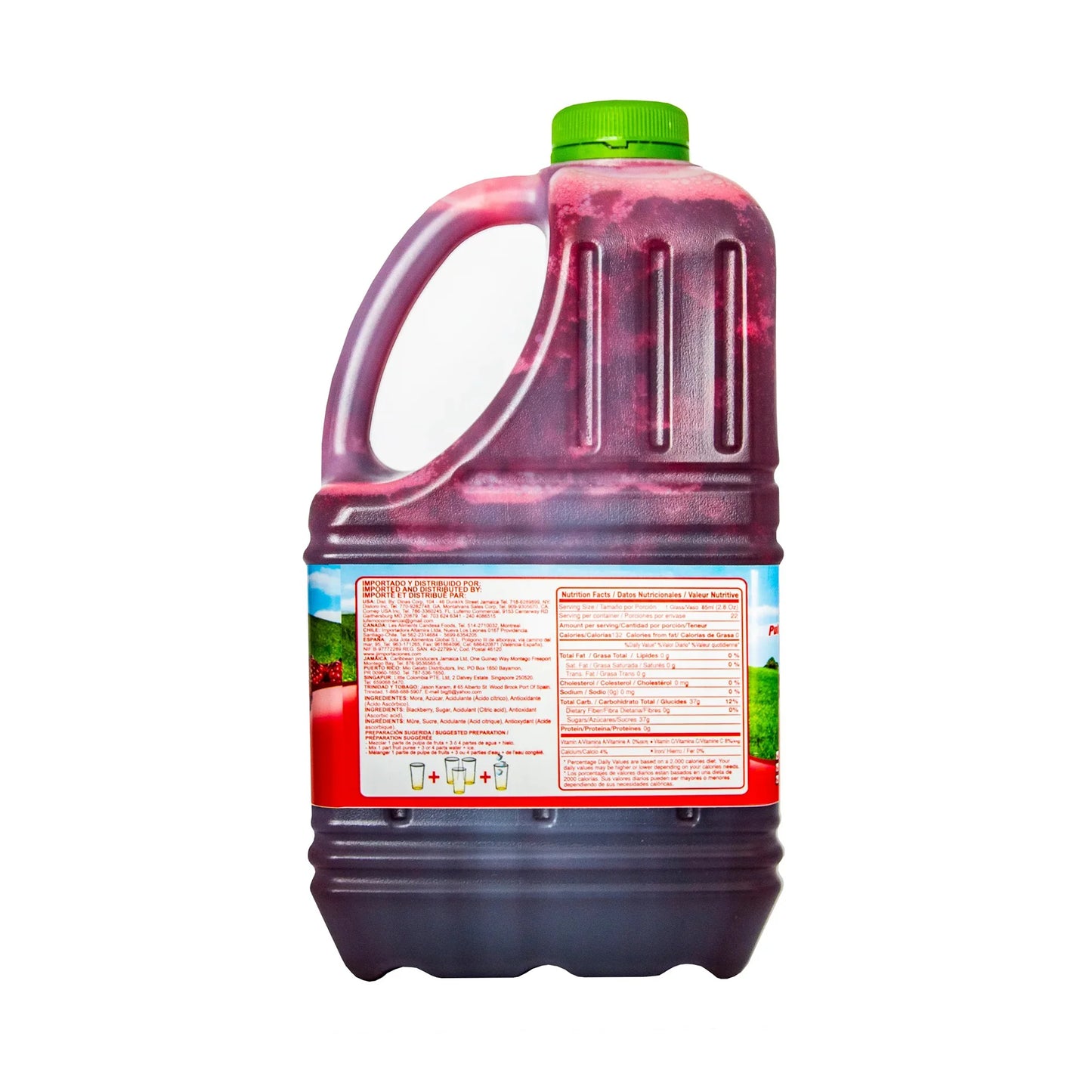 Canoa Blackberry Fruit Pulp 64 Fl Oz (1.89 L) – Made with Real Fruit – Ideal for Juices, Smoothies, Cocktails & Desserts