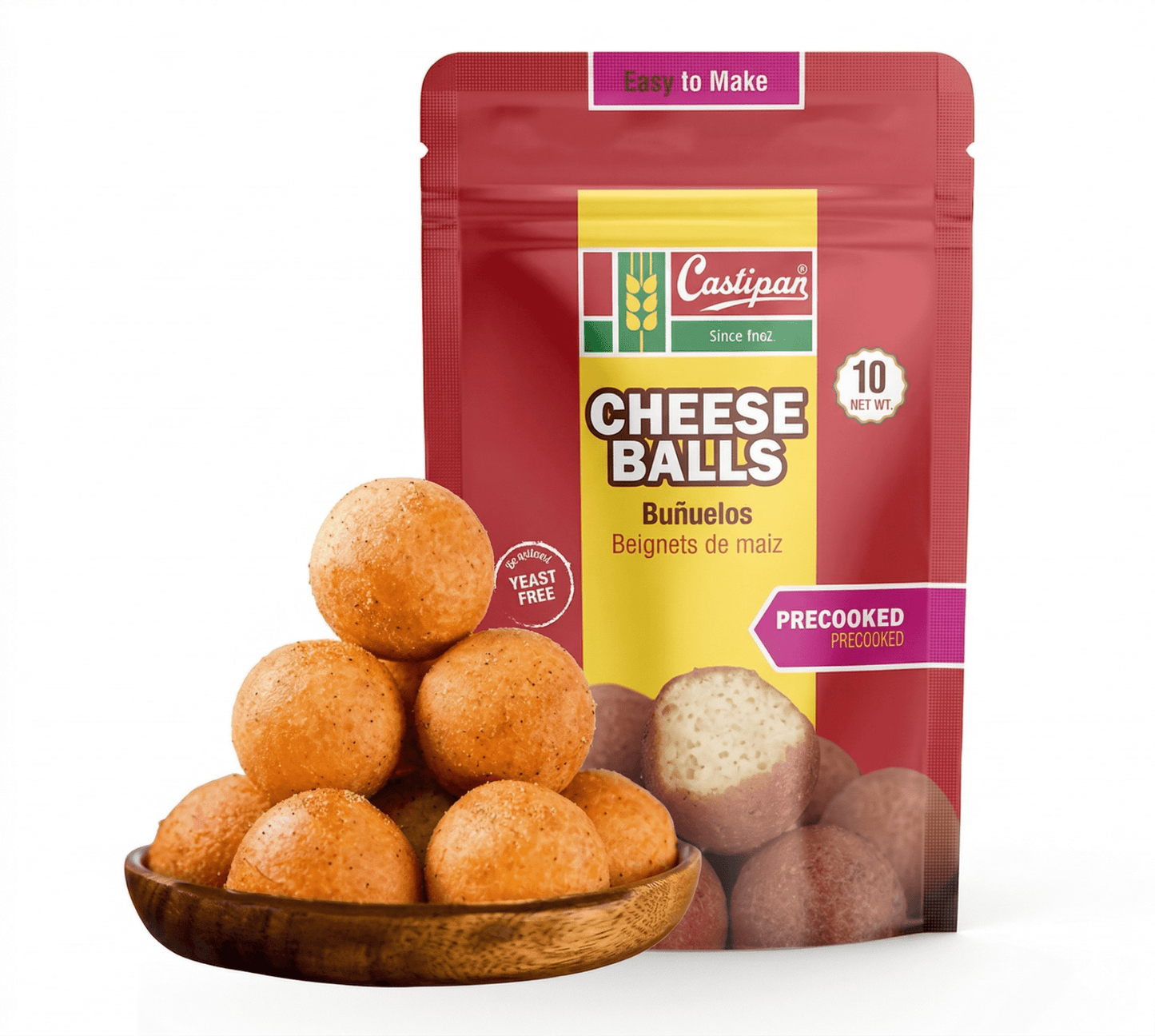 Castipan Frozen Buñuelos Colombianos 10.5oz (298g) – Pre - Cooked Cheese Balls – Yeast Free, Easy to Prepare - JETa Imports®