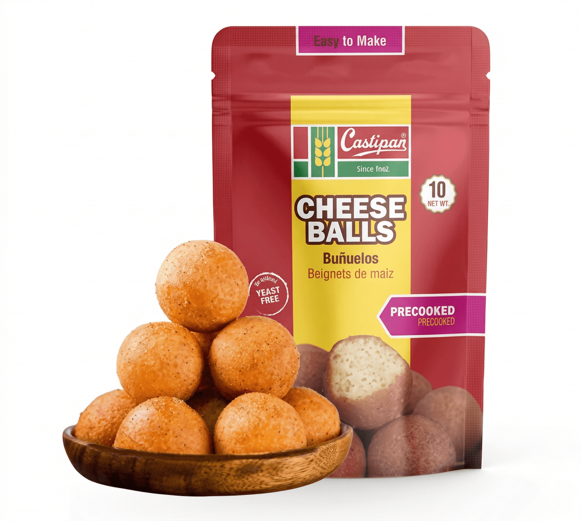 Castipan Frozen Buñuelos Colombianos 10.5oz (298g) – Pre - Cooked Cheese Balls – Yeast Free, Easy to Prepare - JETa Imports®