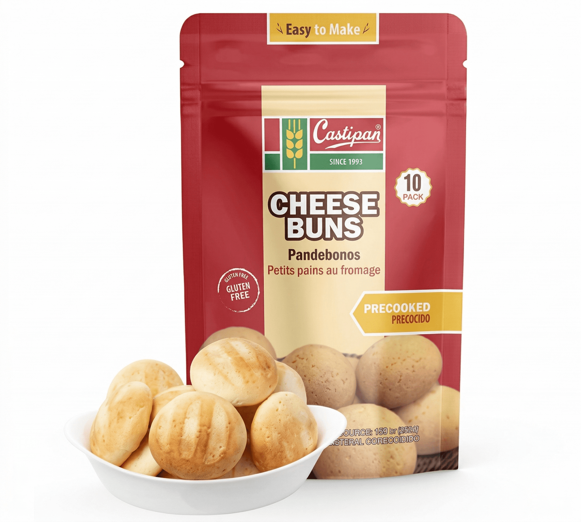 Castipan Frozen Pandebonos Colombianos 7.5oz (200g) – Pre - Cooked Cheese Bread – Yeast Free, Easy to Prepare - JETa Imports®