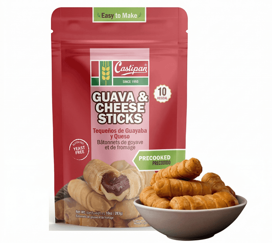 Castipan Frozen Tequeños Guava & Cheese 10.5oz (298g) – Pre - Cooked Pastry Rolls – Yeast Free, Easy to Prepare - JETa Imports®