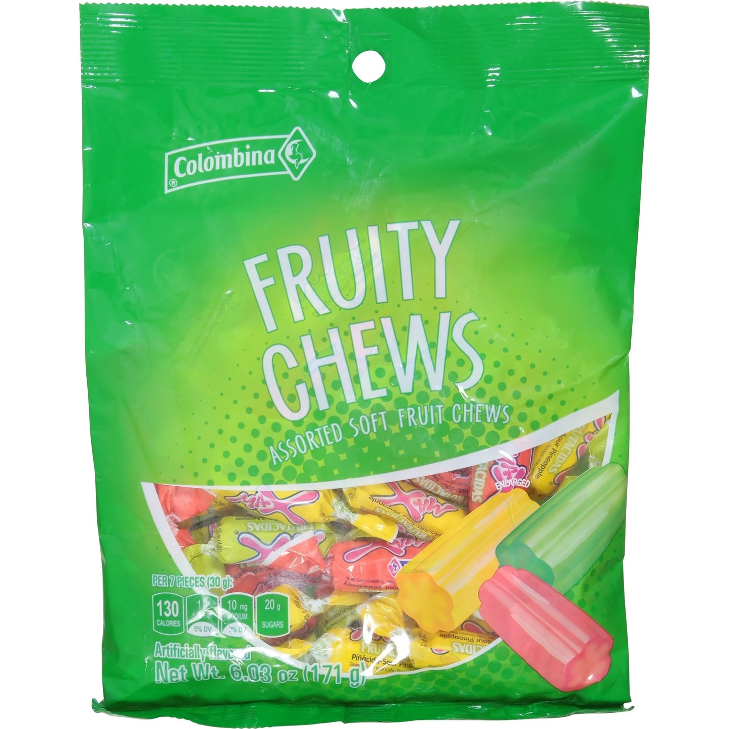 Colombina Max Frut Fruity Chewy Candy 6.03 oz (171g) – Assorted Fruit Flavors with a Mild Sour Taste – Individually Wrapped – Imported from Colombia